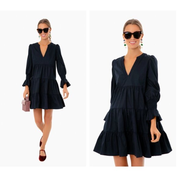 Pomander PlaceNEW Navy Cotton Poplin Kenzo Mini Dress Size S